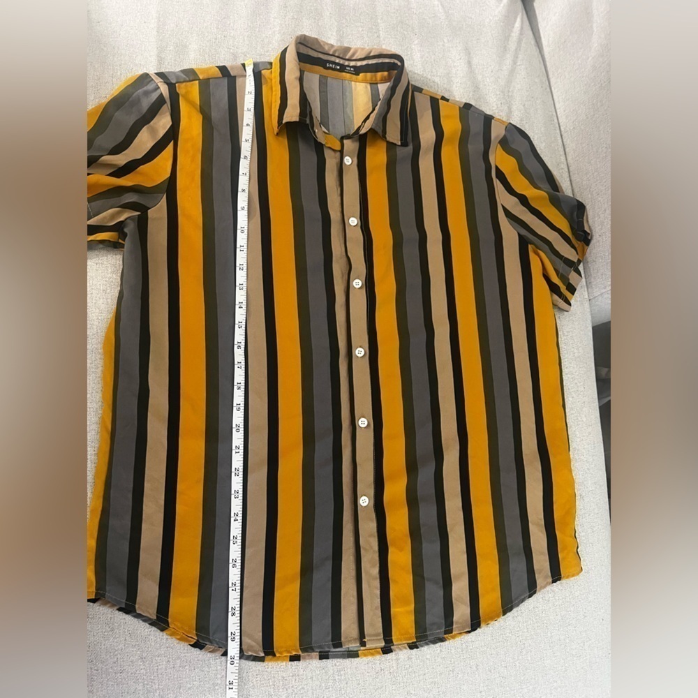 ☀️SHEIN Lightweight Striped Button-Down Shirt — Size XXL - Picture 5 of 6